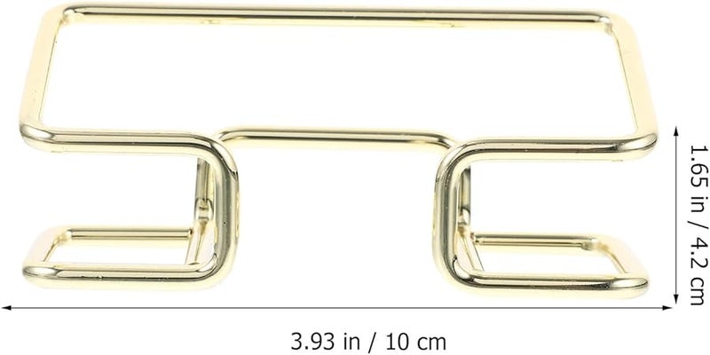 Gold Metal Business Card Holder 2 Pcs Vertical Desk Organizer Office Reception Display Stand - Image 2